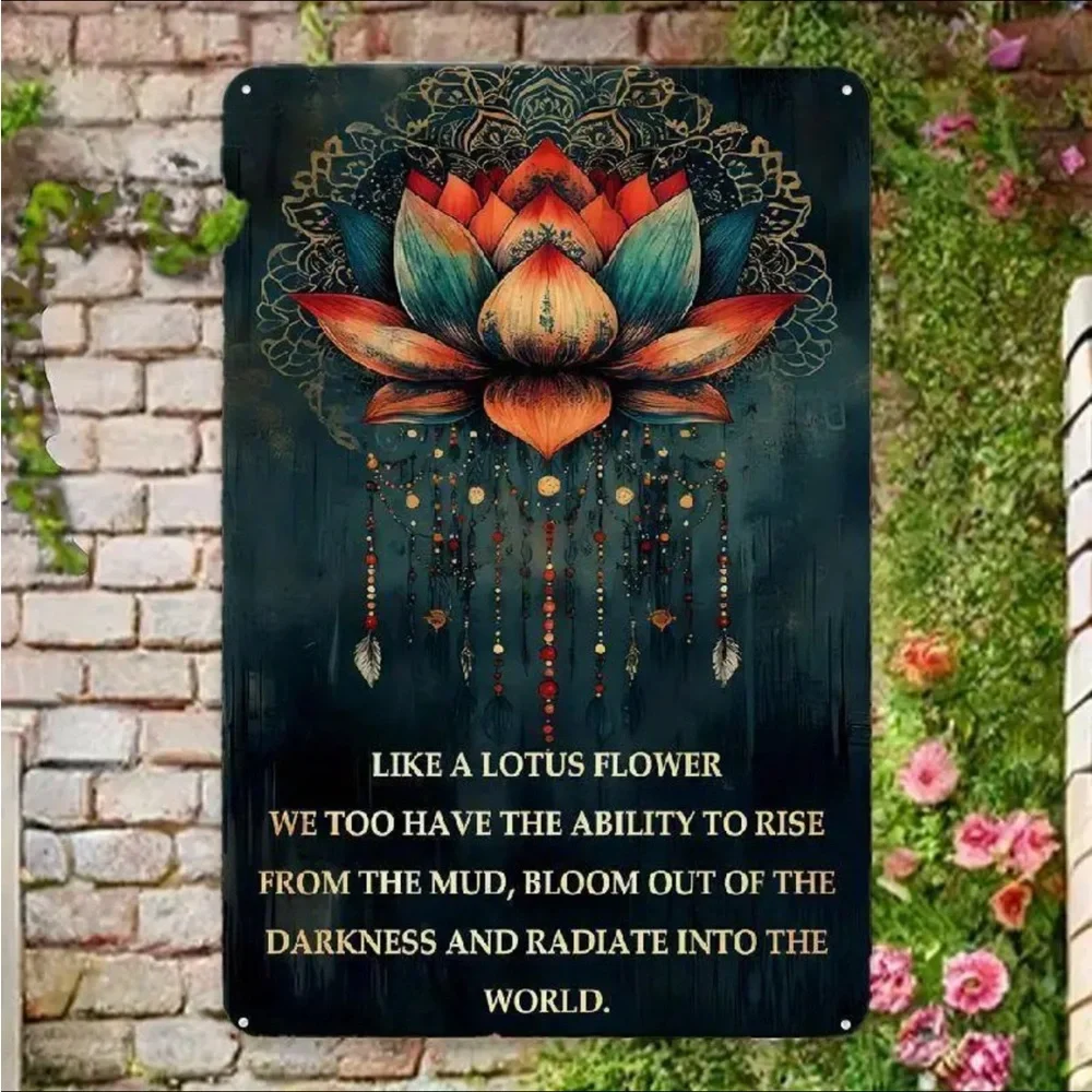 Lotus Flower metal sign